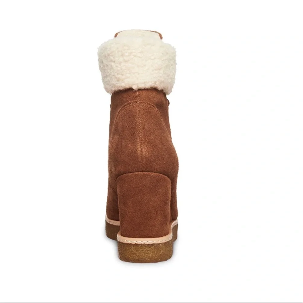 Steve Madden Marcel Wedge Suede Bootie Faux‎ Shearling